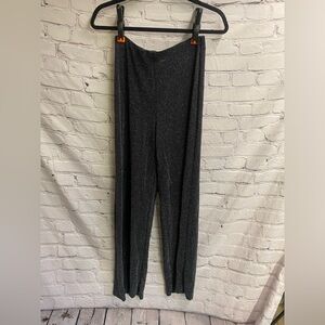 5/$20‎ H&M Women’s Black Silver Glittery Mesh Wide Leg Disco Dress Trousers SZ S